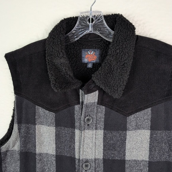 NWT Moonshine Spirit Countryman Vest Mens Large  Sherpa Lined Wool Buffalo Check - Picture 5 of 11